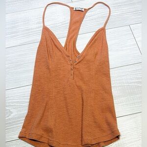Free People Terracotta Camisole with Button Accents
